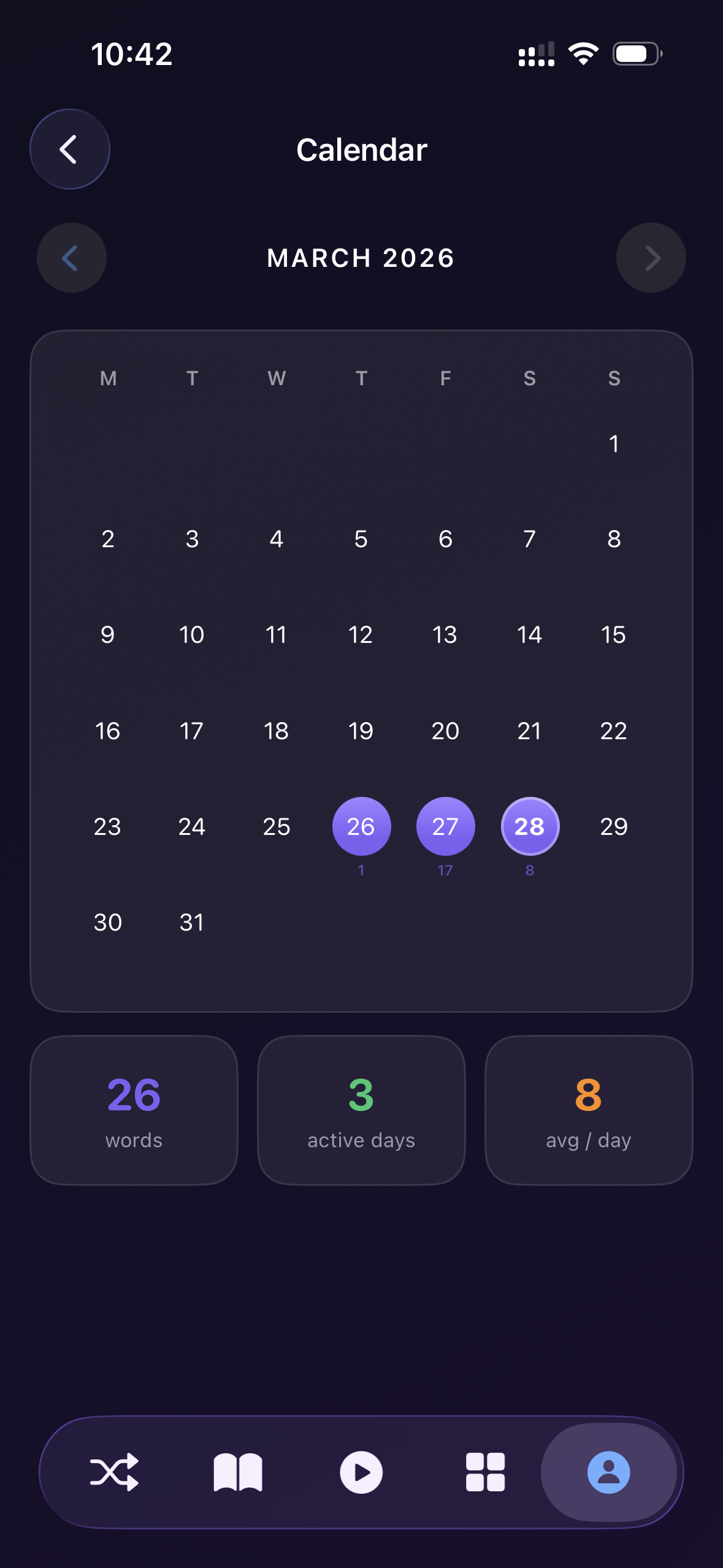 Learning Calendar
